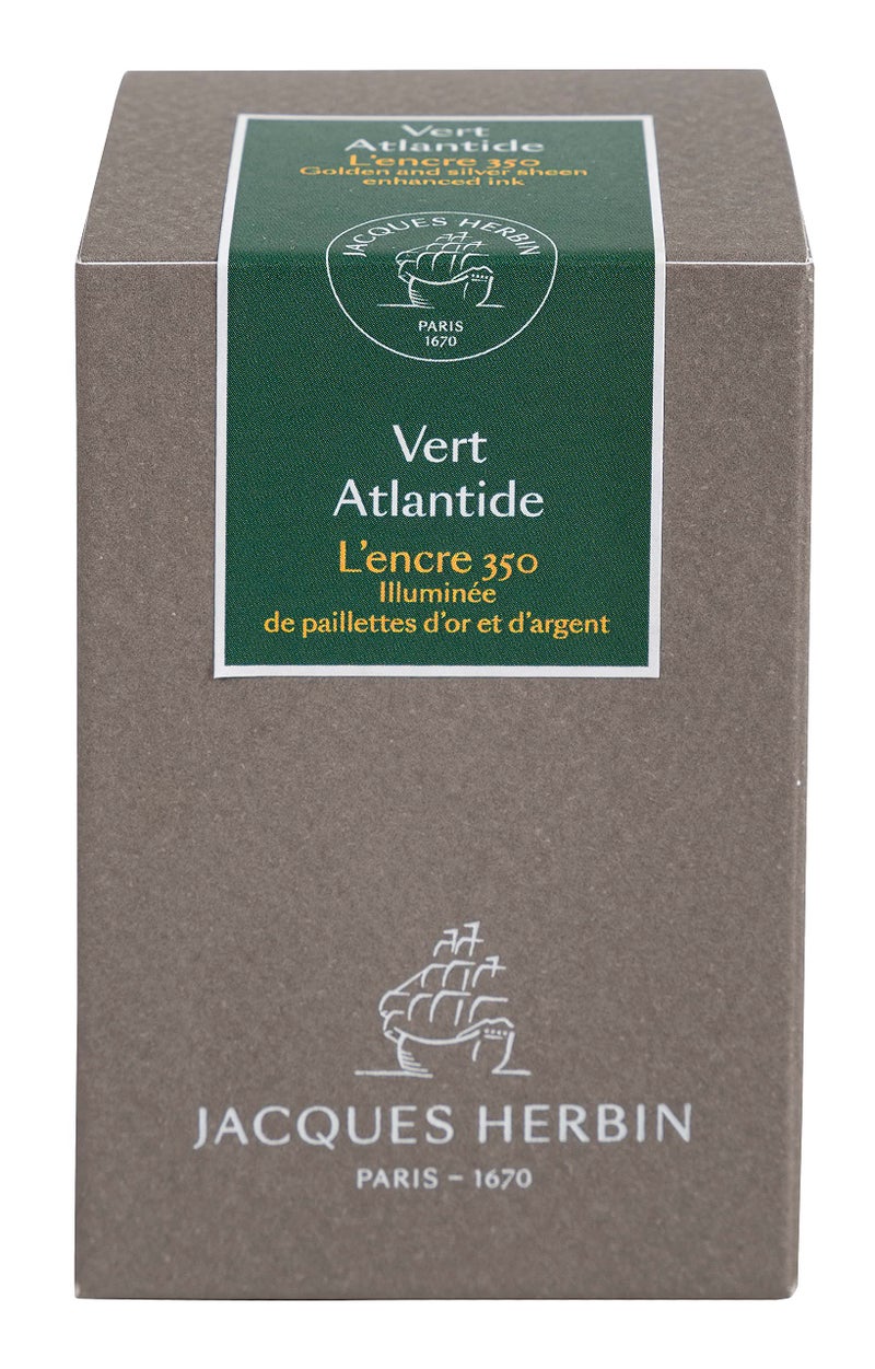 Jacques Herbin - Ref H15139 - Ink for Fountain Pens & Rollerball Pens - Vert Atlantide - 50ml Bottle - 350th Anniversary - Image 3